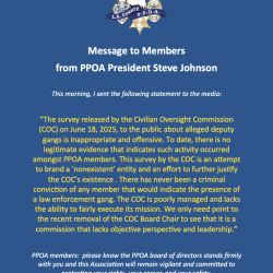 Message to Members re: Civilian Oversight Commission